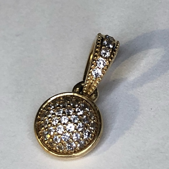 Pandora Solid 14k Gold Dazzling Droplet Charm G585 Ale - Picture 6 of 8